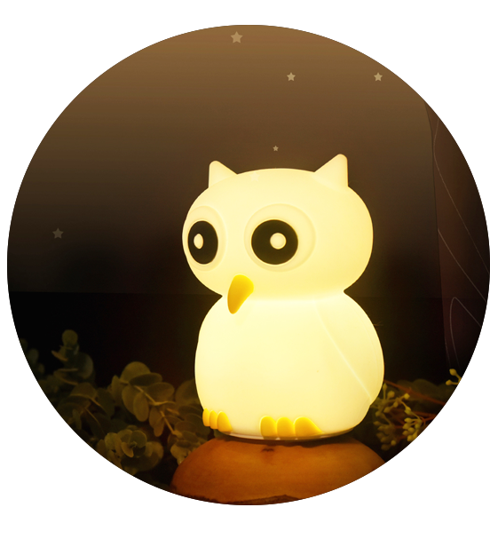 Colors Change Night Light Baby Owl Silicone Night Light with Touch Sensor