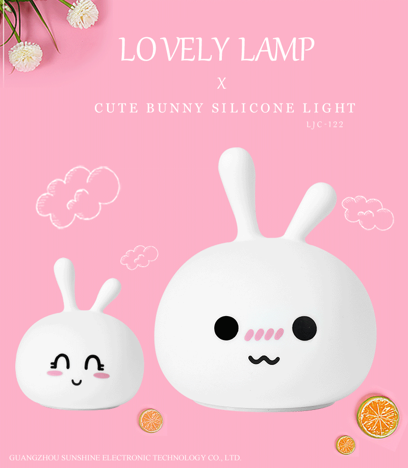 Cute Bunny Silicone  Light (rechargeable)