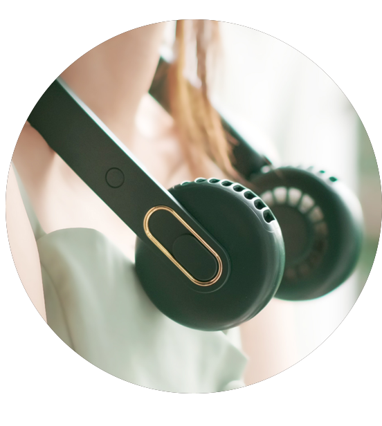 Guangzhou Rechargeable Fan Double Green Neck fan for Traveling