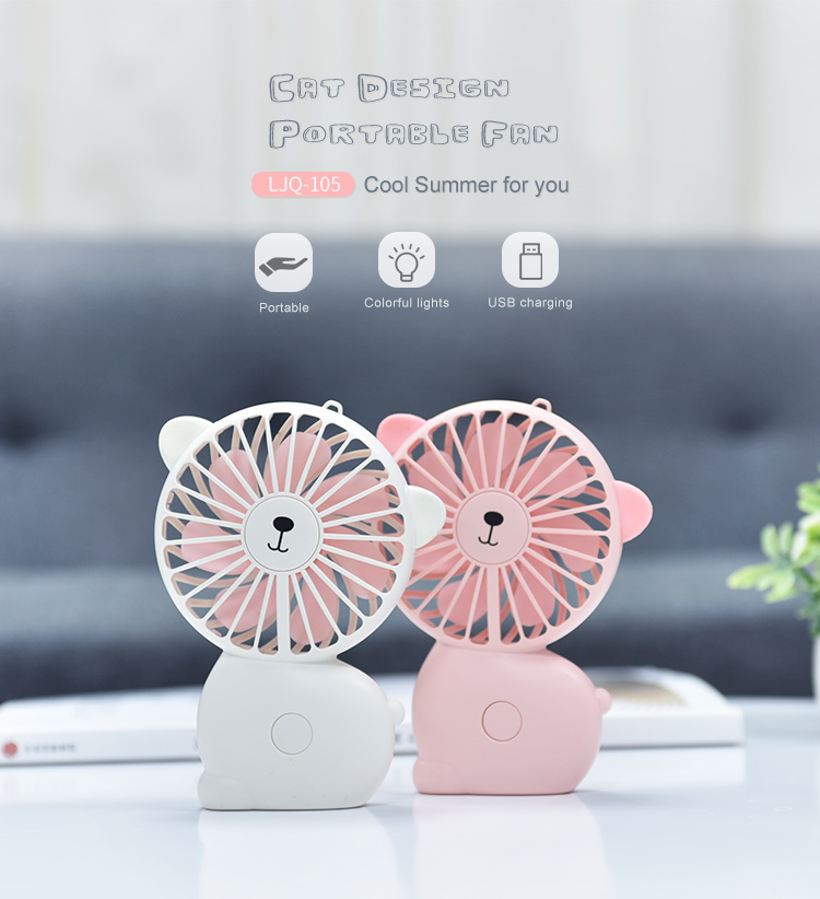 Computer Hands Free Cat Design Portable Fan